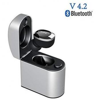 Mini Auricular Invisible Bluetooth V4.2 Auricular Inalámbrico in Ear con una Caja de Carga, Sweatproof IPX4, Manos Libres y Cancelación de Ruido para Samsung, Huawei, Xiaomi, Sony