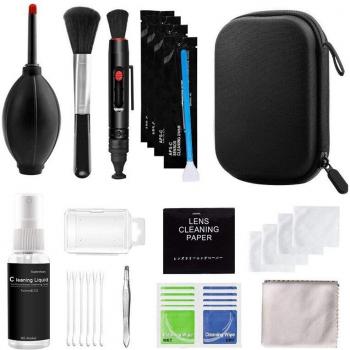 Kit de Limpieza Profesional para Cámaras DSLR - Botella Pulverizadora, Bolígrafo, Pincel y Soplador