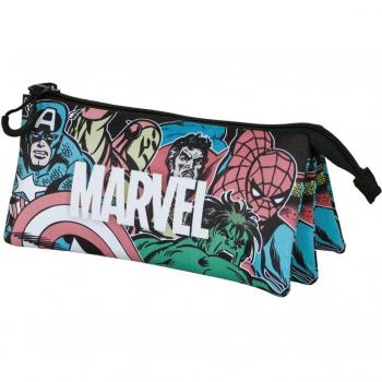 Estuche Escolar Marvel Heroes Triple Compartimento - Multicolor