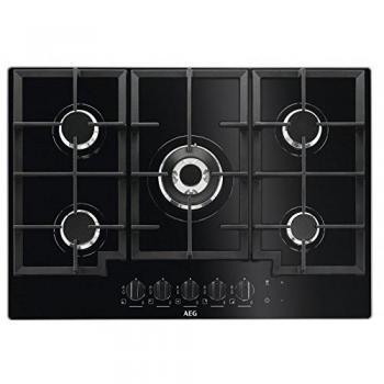 AEG HKB75540NB hobs Integrado Encimera de gas Negro - Placa