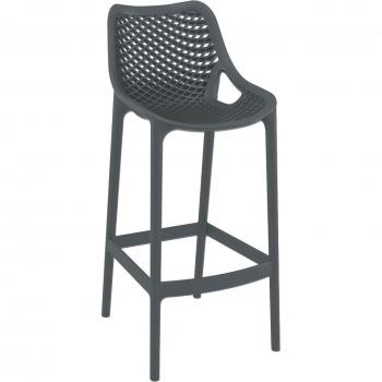 Air 75 Easy Clean Indoor or Outdoor High Cafe Bistro Bar Stool - Dark Grey