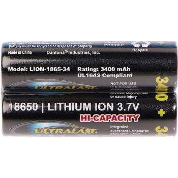 ULTRALAST UL1865-34-2P 3,400 mAh Lithium Ion Rechargeable Battery (2 Pack)