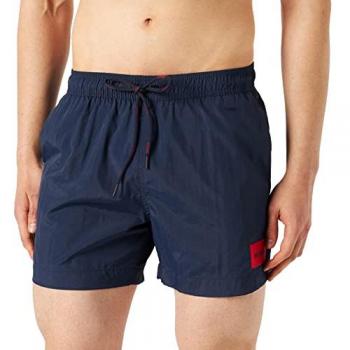 Bañador para hombre HUGO Dominica marino con logo azul y rojo, talla M