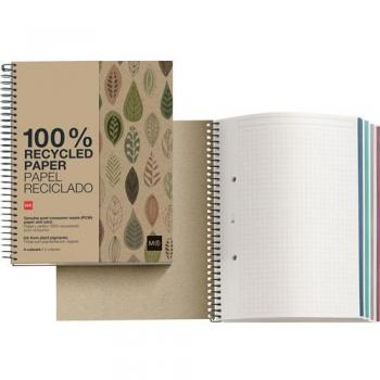 Cuaderno Espiral ECO A5 Rayado 120 Hojas 80 g - Miquelrius Leaves