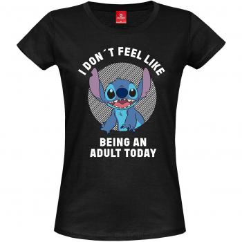 Lilo & Stitch Adult Mujer Camiseta Negro S 100% algodón Regular