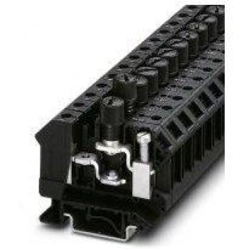 Phoenix Contact UK 10-DREHSILED 24 Fuse Terminal Block, 2 Poles, 0.5-16 mm², Black, Pack of 50