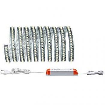Paulmann Basic Set Warm White 3m expanded MAX. 7m Regulable Tira de LED para Iluminación, Se Puede Cortar Y Autoadhesivo Integriert, 40 W, Plateado, 300 X 1.25 X 0.3 cm, 3