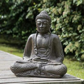 Estatua Buda Sentado en Posición Ofrenda Marrón 42 cm - Wanda Collection