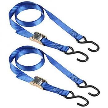 Master Lock 4368EURDAT Cinchas de Amarre con Hebilla y Ganchos, Envase de 2, Azul, 2 m x 25 mm