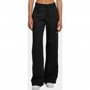 Urban Classics Women's Black Straight Leg Cargo Workwear Pants