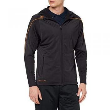 uhlsport Stream 22 Track Hood Jacket Chaqueta con Capucha, Unisex Adulto, Black/Fluo Orange, XL
