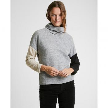 Jersey de mujer de cuello vuelto tricolor