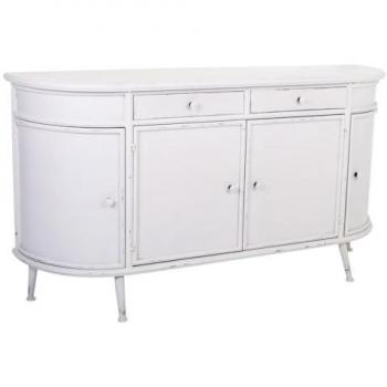 Aparador Industrial de Metal Blanco 150x40x80 cm con 3 Puertas - Wanderlust Deco