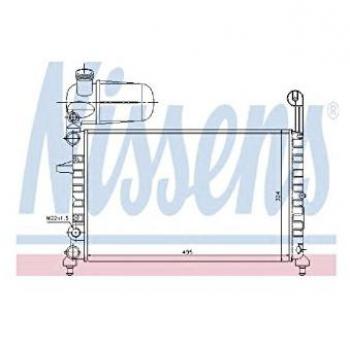 Radiador de refrigeración del motor NISSENS 61844, compatible con diversos modelos de vehículos, fabricado en aluminio y plástico, diseñado para ofrecer una óptima disipación del calor, incluye conexiones precisas para un fácil montaje y cumple con