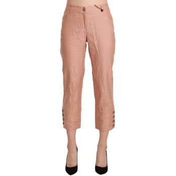 Ermanno Scervino Women's High Waist Pink Cropped Trousers - Size M