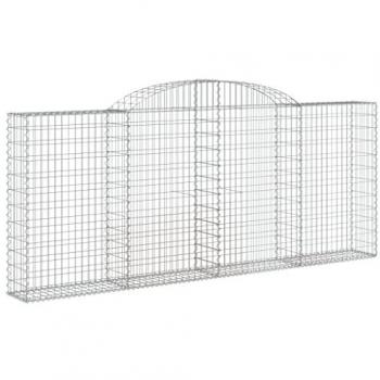 Cestas gaviones 30 uds forma de arco hierro 300x30x120/140 cm Plateado