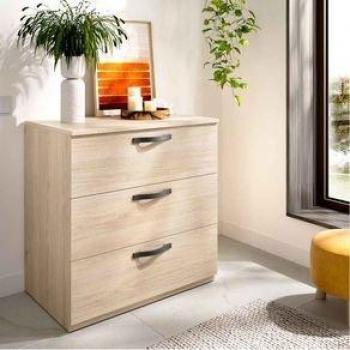 Cómoda Vasa 3 cajones natural 72,3x70,2x44,7cm