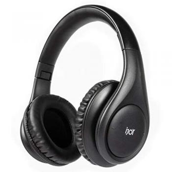 iJoy Auriculares estéreo plegables con Bluetooth 5.0, inalámbricos, con batería de 30 horas y micrófono integrado, color negro mate