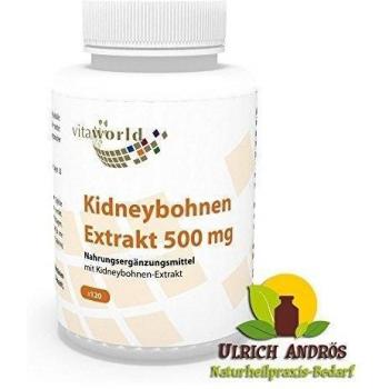 Extracto de frijol blanco 500mg 120 Cápsulas Vita World Farmacia Alemania - Phaseolus Vulgaris