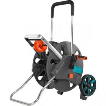 Carro portamangueras Gardena CleverRoll L Easy negro, plegable, antigoteo y resistente a heladas