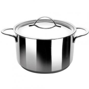 Olla de Acero Inoxidable Noah con Tapa, 22 cm, Ibili 605222