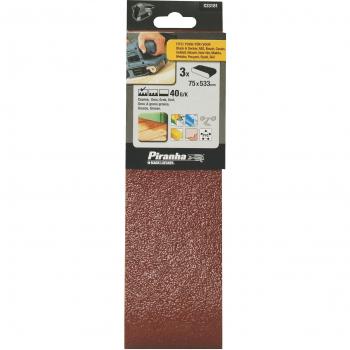 Black+Decker X33181-XJ - Set de 3 bandas de lija de grano 40, 75x533mm