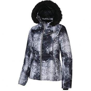Dare 2b Glamorize Waterproof & Breathable High Loft Insulated Ski & Snowboard Jacket with Detachable Faux Fur Hood and Snowskirt Chaquetas aislantes Impermeables, Mujer, Gris