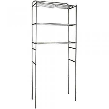 Rayen 2068 - Estantería para baño, 151 x 59 x 25 cm, color gris metalizado