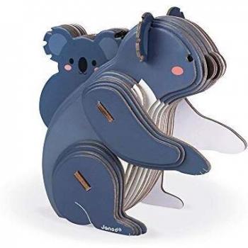 Janod - Puzle Infantil 3D Animales Koala de Cartón 42 Piezas - Juego Educativo - Desarrolla la Motricidad Fina y la Concentración - Cartón con Certificado FSC - A partir de 6 años, J08614