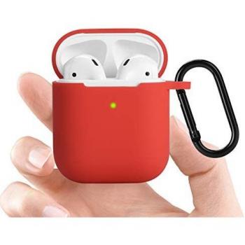 Funda airpods 2teyomi airpods 2 funda protectora de silicona compatible con airpods 2 1 funda de carga con mosqueton frone led visible admite carga inalambrica 6