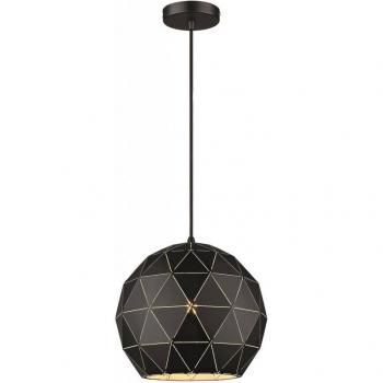 Lámpara colgante DERBY L30 negro mate 1 luz E27 tipo domo pequeña