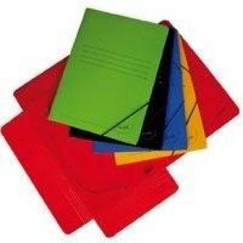 PACK 20 CARPETA CARTON Fº GOMAS Y SOLAPAS COLORES SURTIDOS