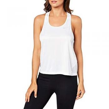 NIKE Miler Camiseta De Tirantes, Mujer, White/Reflective silv, M