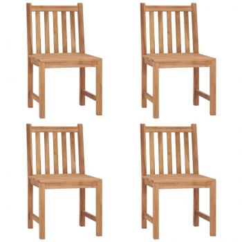 Sillas de jardín 4 unidades madera maciza de teca