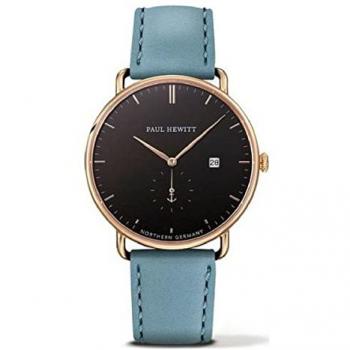 Reloj Hombre Paul Hewitt Analogico Cuarzo con Correa de Piel PH-TGA-G-B-23M, Diámetro 42 mm
