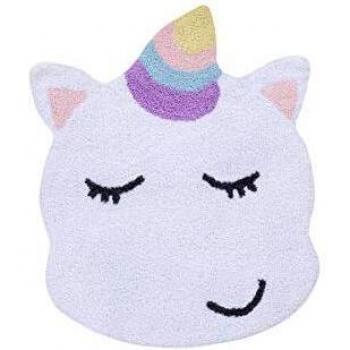 Happy Decor Kids -Alfombra Lavable Happy Unicorn 100% Algodón Natural -Multicolor- 90 x 100 cm