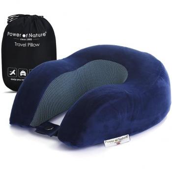 Almohadas de Viaje de Espuma de Memoria Almohadas Cervicales Viscoelásticas para Cuello Reposacabezas
