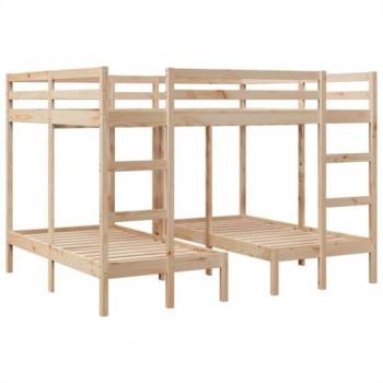 Cama triple Castillo 140x200/70x140cm madera maciza pino