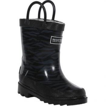Regatta Childrens/Kids Minnow Printed Wellington Boots - Black - Size UK 10 Kids