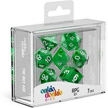 Set de Dados RPG Translucentes Verde (7) - Oakie Doakie Dice