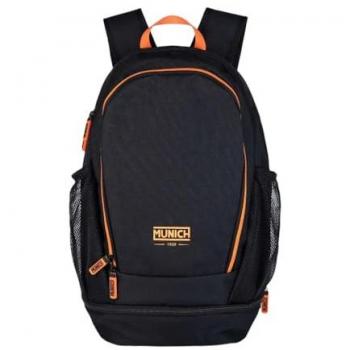 Mochila Munich Team Sports Negro Naranja Back Pack 22L Unisex Adulto Talla Única