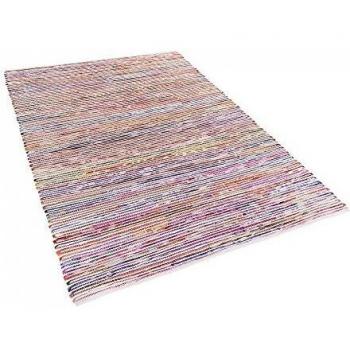 Alfombra de algodón - Multicolor - Tonos claros - 140x200 cm - Hecha a mano - BARTIN