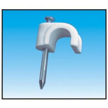 Grapa Cable Manguera Redonda 5mm BLANCA (Precio 100 Unidades)