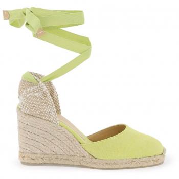 Castañer Carina Lime Green Wedge Espadrilles - Size 39