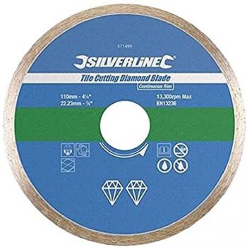 Disco de Corte Diamantado para Azulejos 115 x 22.23 mm Borde Continuo Silverline T0S868730