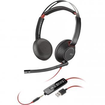 Auriculares estéreo Blackwire 5220 USB-A POLY 80R97AA, tipo: Auriculares estéreo, características: conexión USB-A, diseño cómodo para uso prolongado, micrófono con cancelación de ruido, controles integr