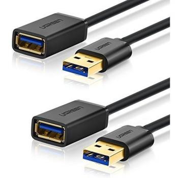 Generic 2-Pack USB 3.0 Extension Cable A-Male to A-Female Extender for Gaming Console, Flash Drive, Card Reader, External Hard Drive, Keyboard, Printer, Scanner, Camera - 3 Feet