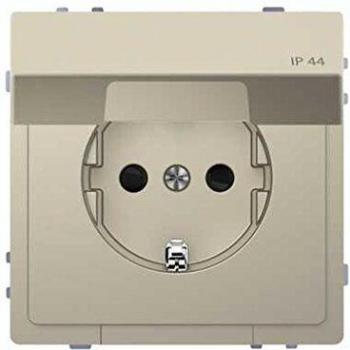 Schneider Electric MTN2314-6033 Toma Shuko Completa con Mecanismo 16A, Protección Ip44, Serie D-Life para Instalación Empotrada, Sahara
