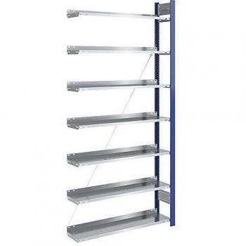 Estantería ensamblable para archivadores Hofe, altura 2350 mm, dimensiones 1000 x 300 mm, color azul y galvanizado