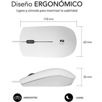 SUBBLIM Teclado Business Slim SILENCIOSO con Cable USB (White
